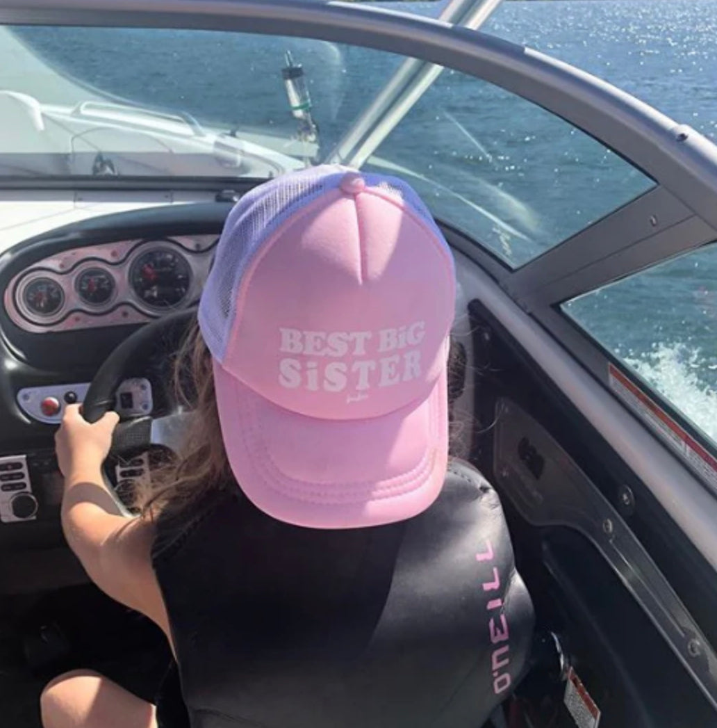 Best Big Sister Light Pink Trucker Hat