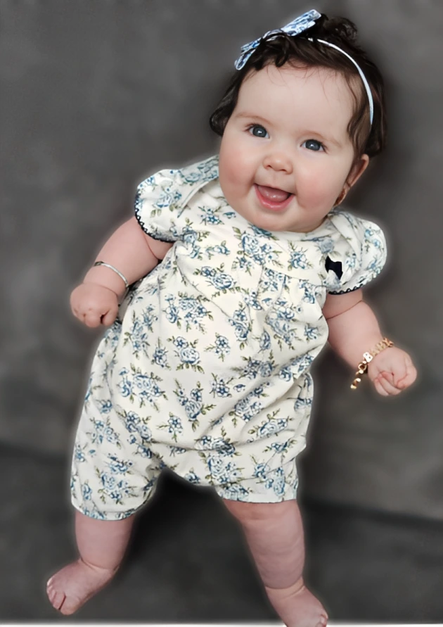 Blue Flower Romper