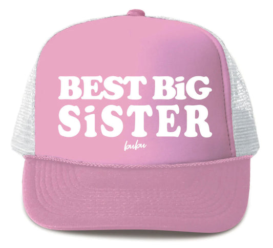 Best Big Sister Light Pink Trucker Hat