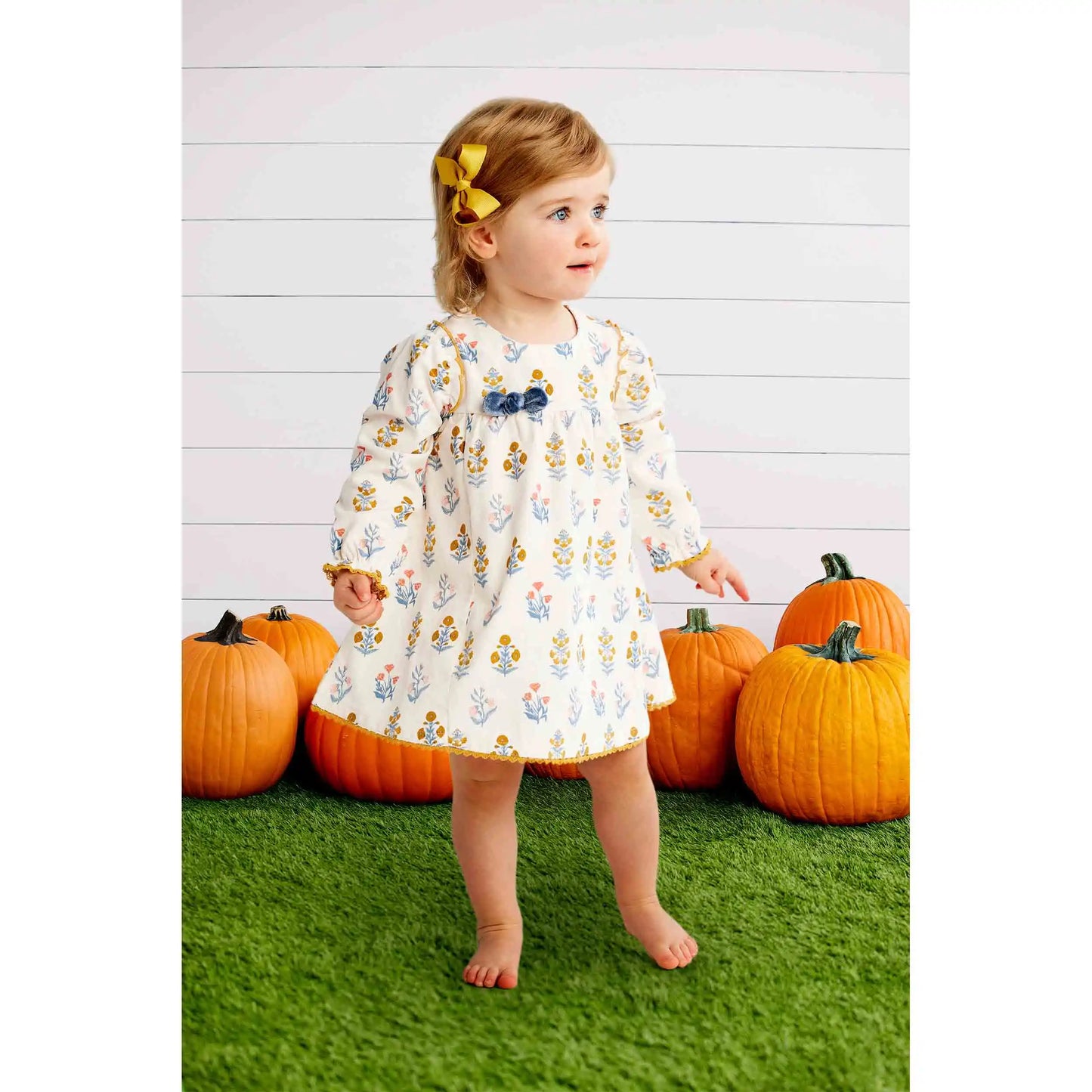 Fall Floral Corduroy Dress