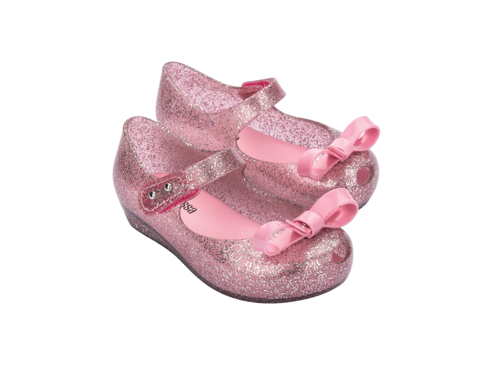 Mini Melissa Ultra Girl Bow Glitter Pink