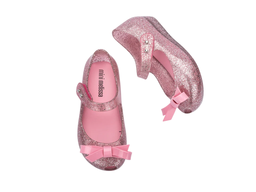 Mini Melissa Ultra Girl Bow Glitter Pink