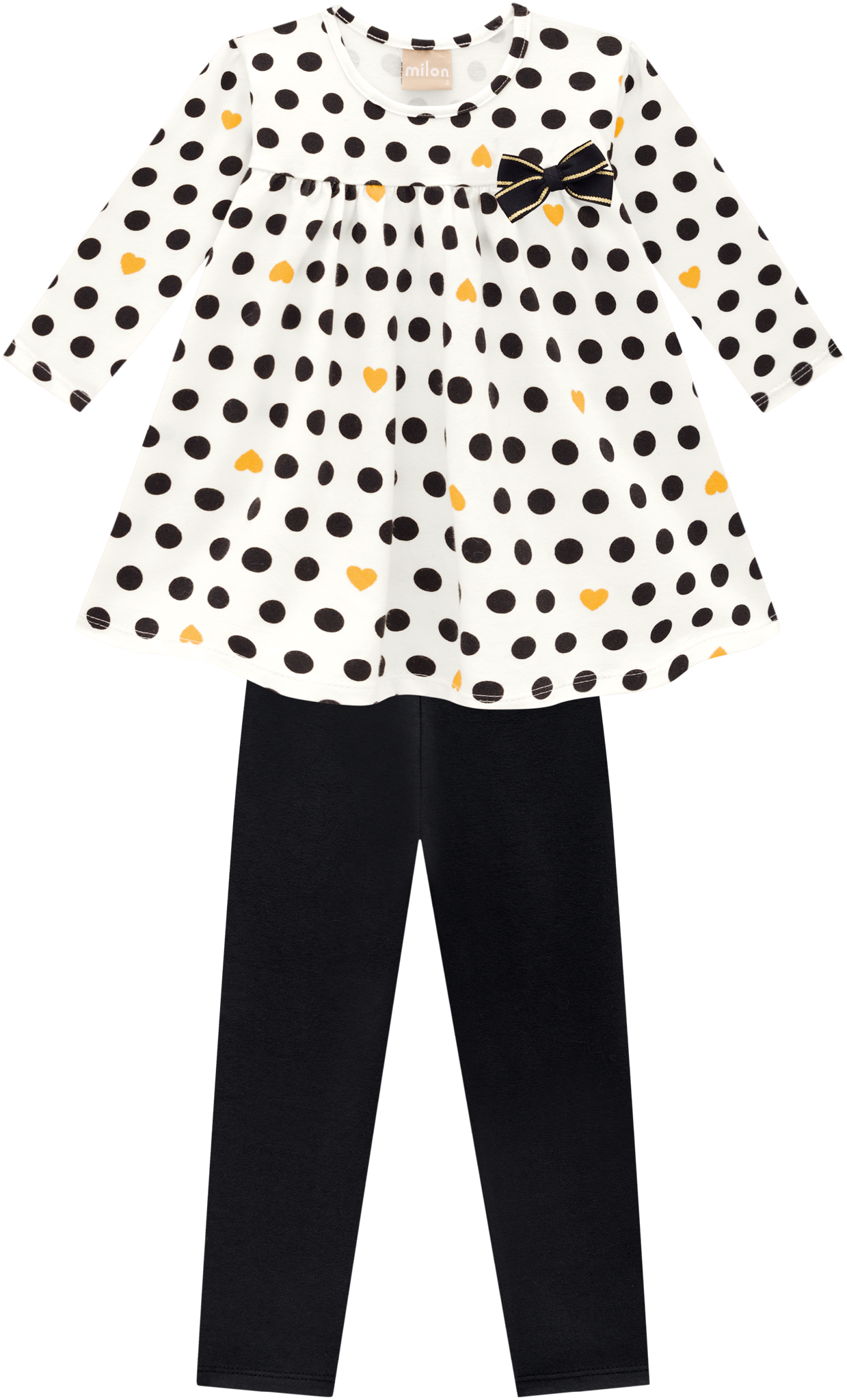 Milon Black and White Polka Dot Set