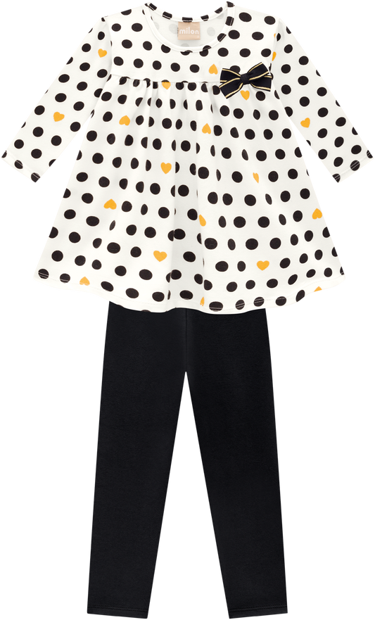 Milon Black and White Polka Dot Set