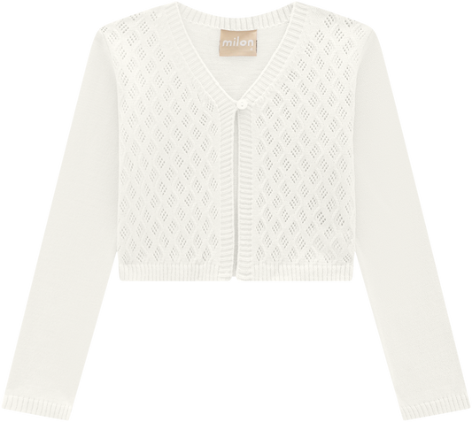 Milon Off White Shrug Knit Cardigan