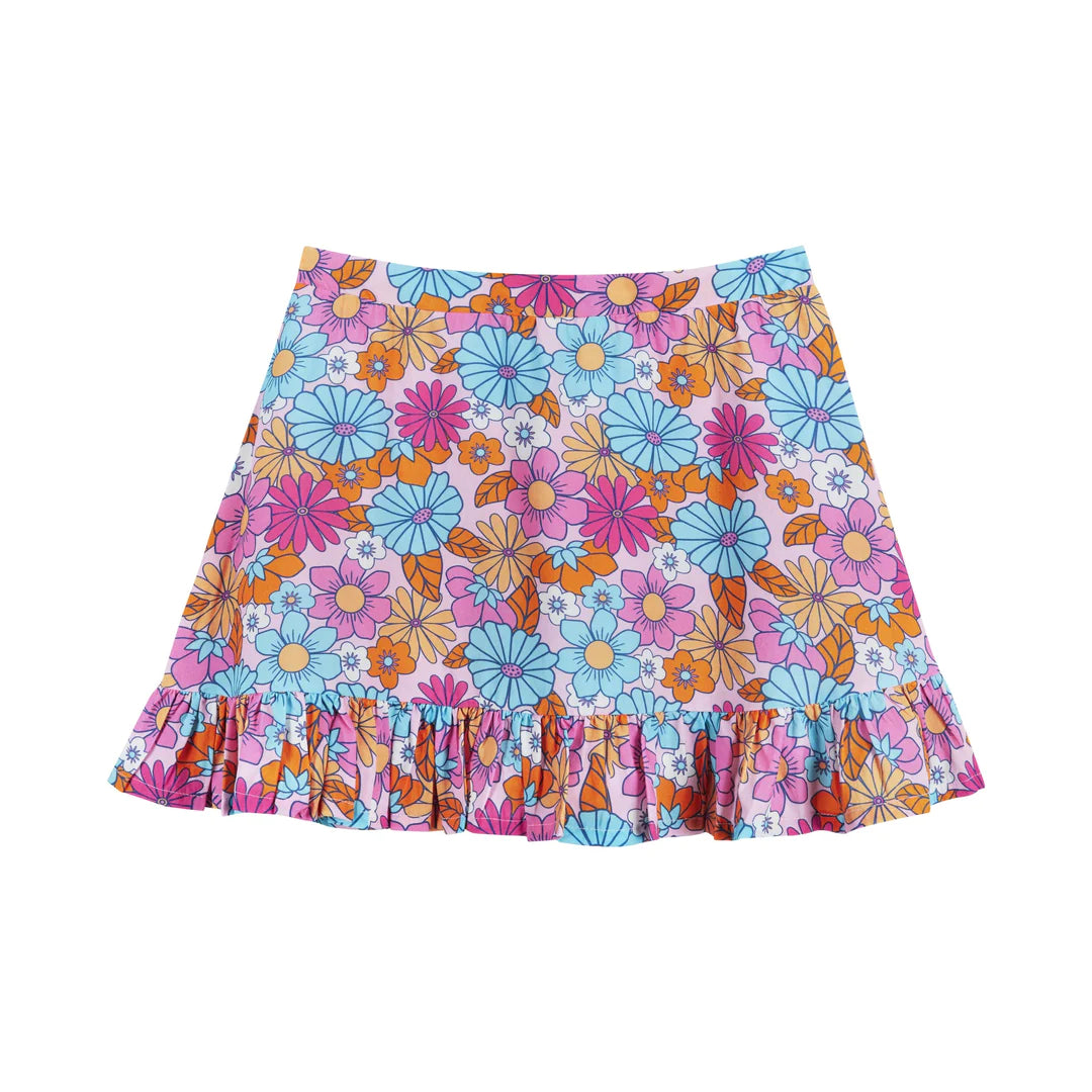 Tween Pink Floral Skirt Set