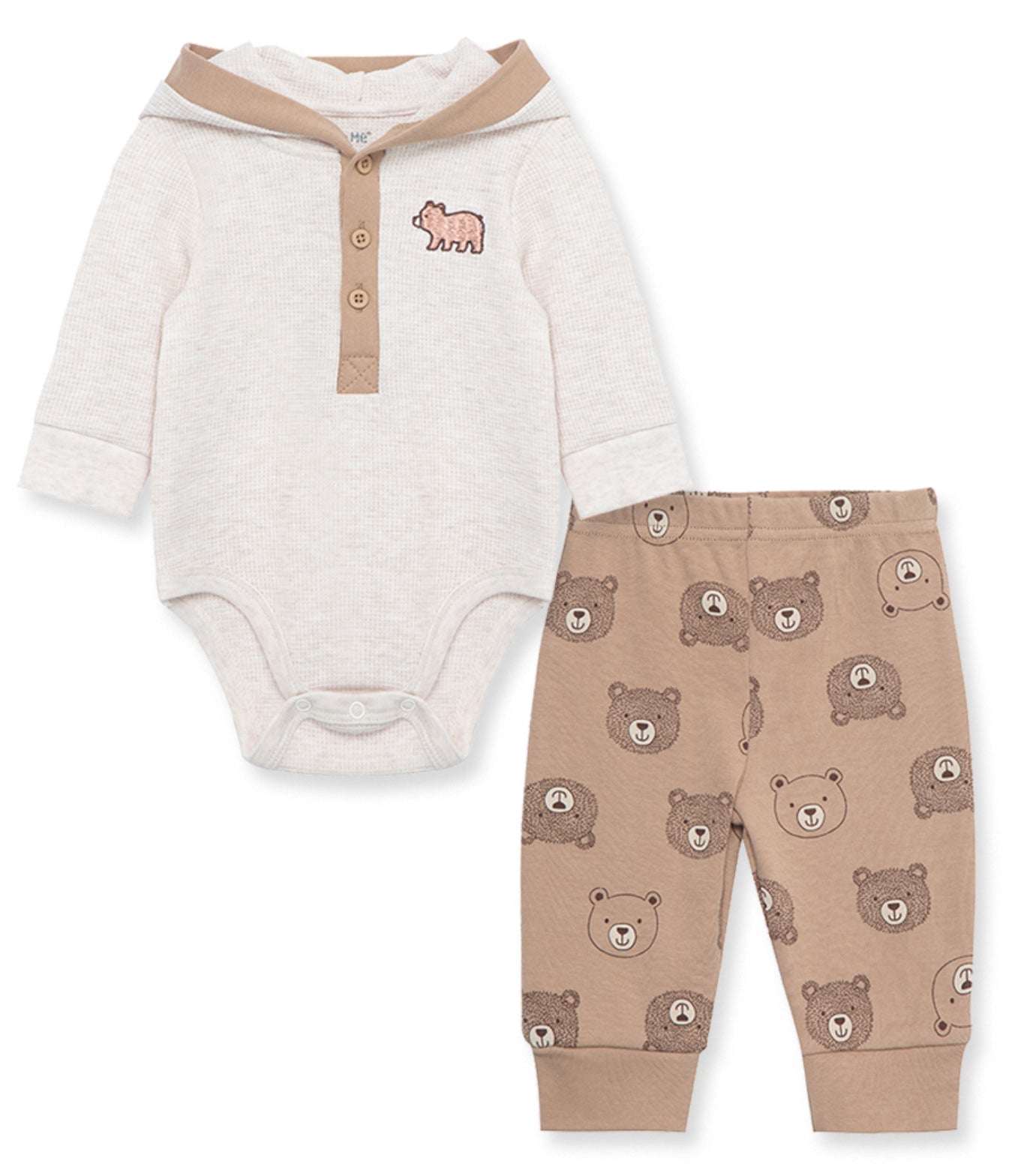 Fuzzy Bear Bodysuit and Pant Set