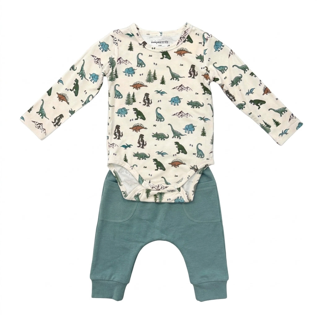 Long Sleeve Bodysuit & Pocket Pants Set Dino Land