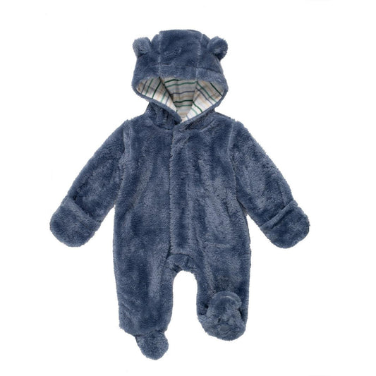 Winter Sky Blue Hooded Snowsuit