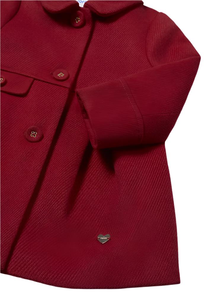 Woolen Button Coat Red