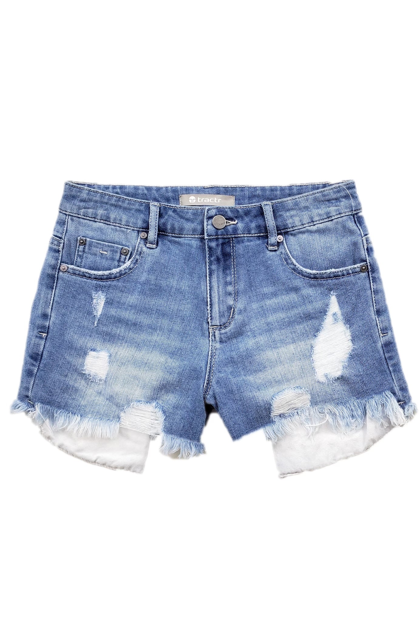 High Waist Weekender Distressed Fray Hem Short