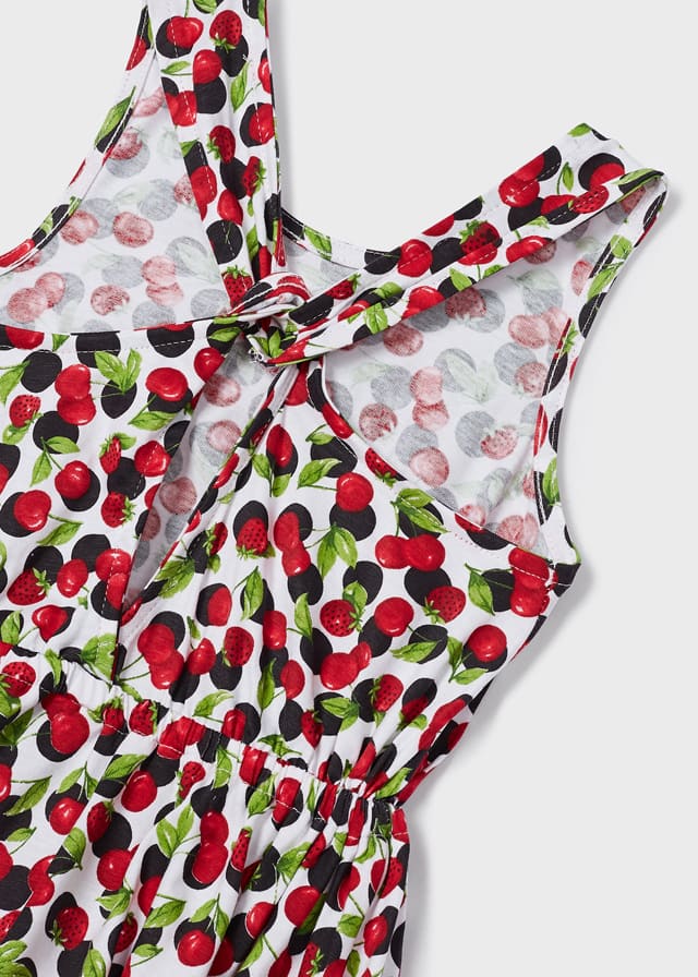 Cherry & Strawberry Printed Cotton Dress