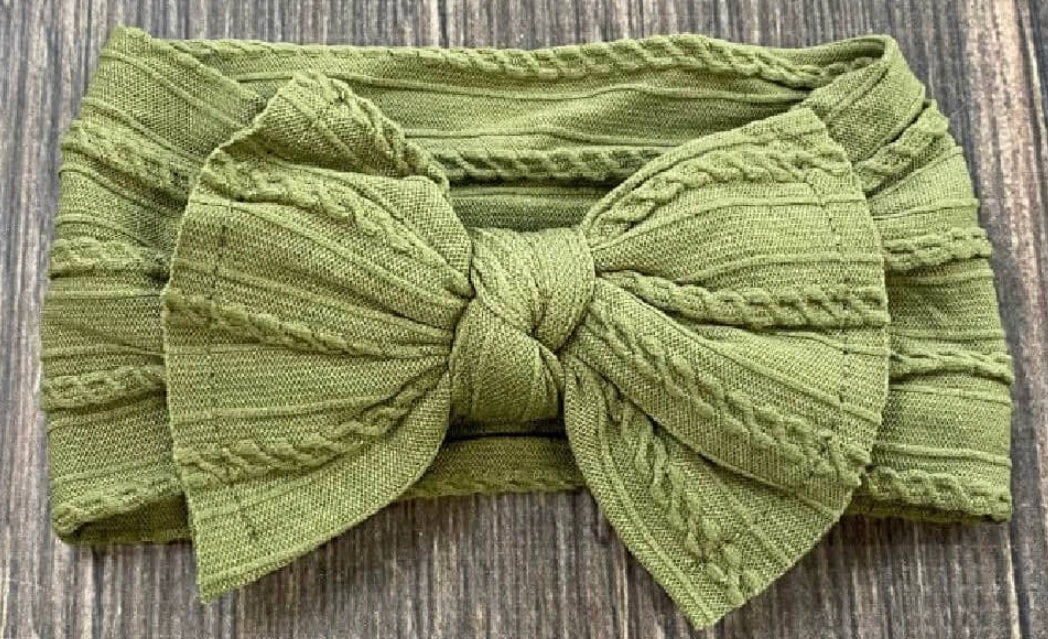 Cable Knit Bow Headband