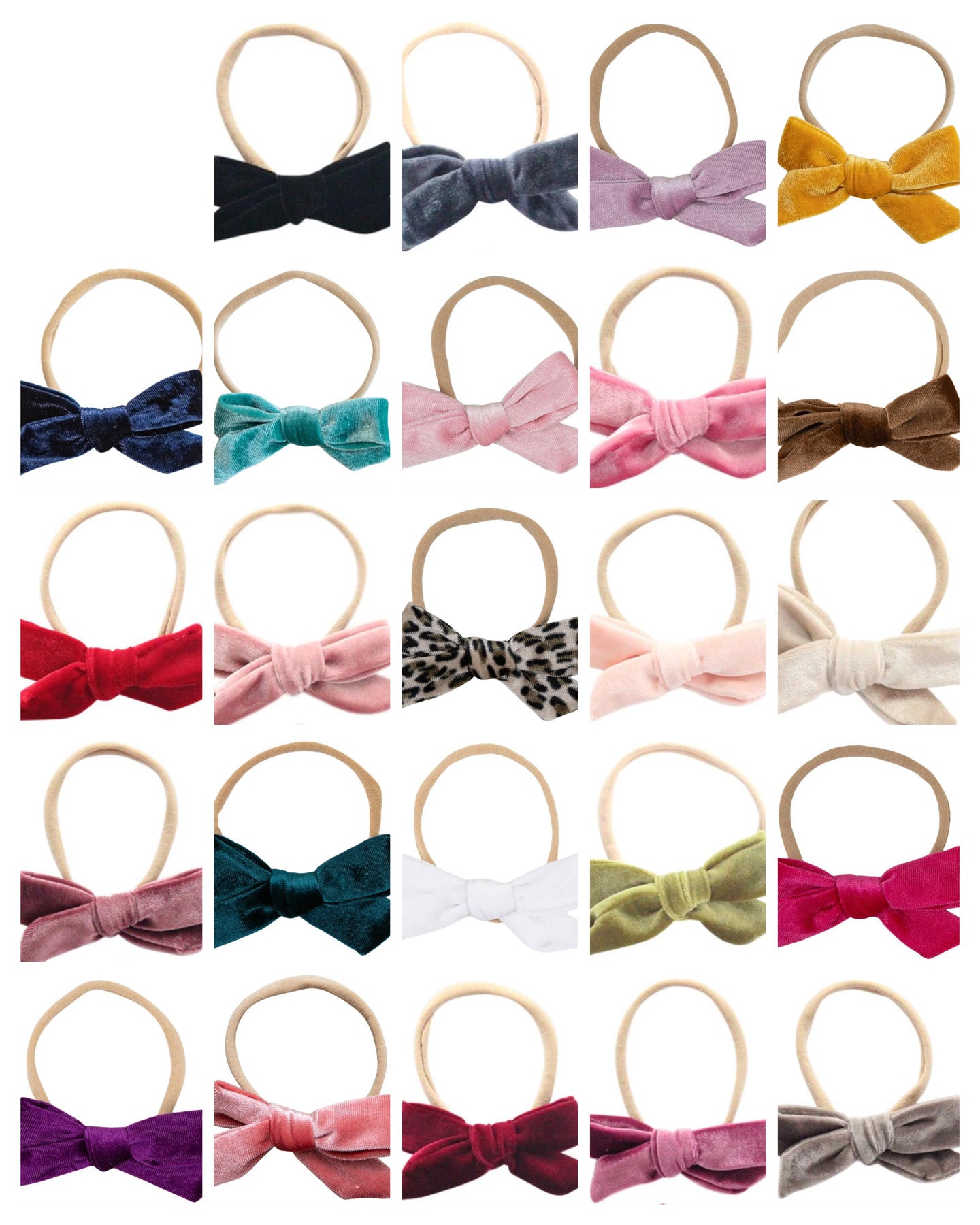 Velvet Bow Nylon Headband