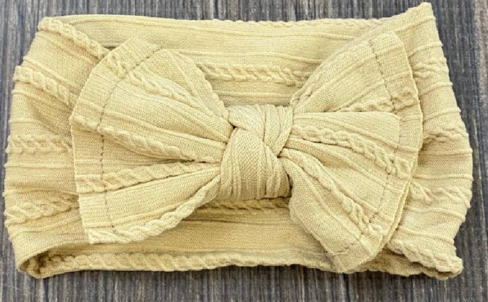 Cable Knit Bow Headband