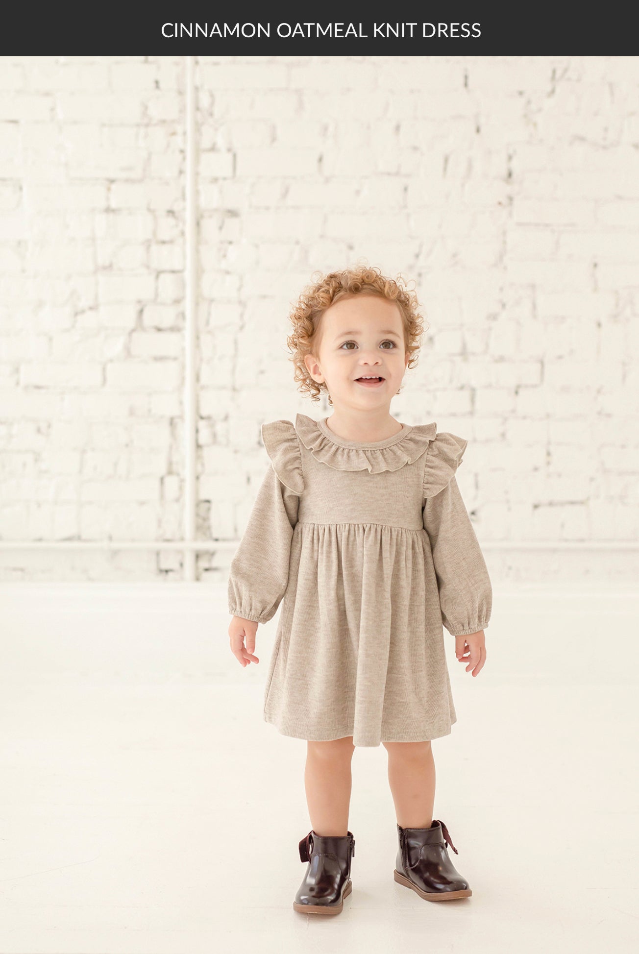 Cinnamon Oatmeal Knit Dress-Mabel & Honey