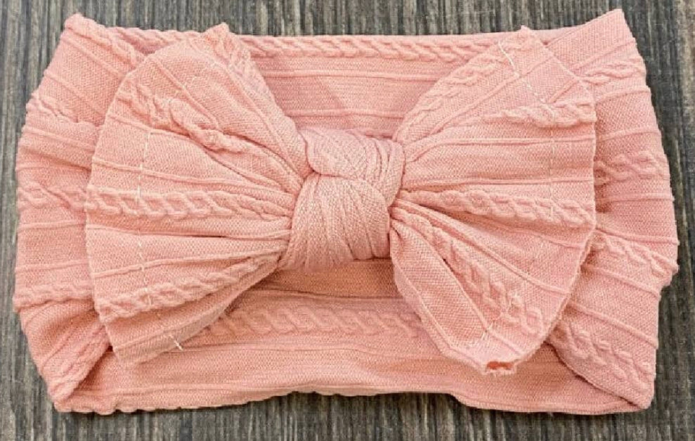 Cable Knit Bow Headband