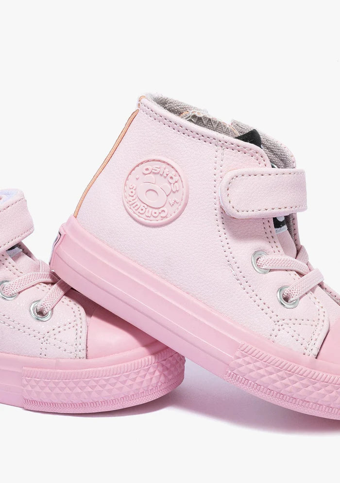 COLOR BLOCK PINK HI-TOP SNEAKERS