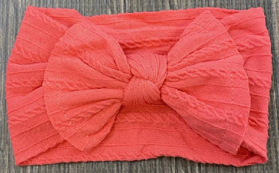 Cable Knit Bow Headband