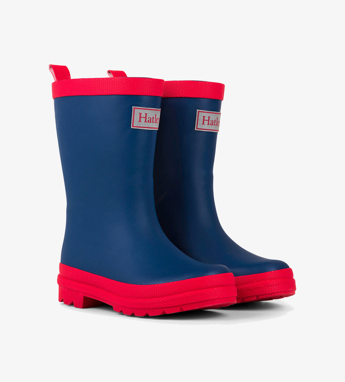 Navy & Red Matte Rain Boots