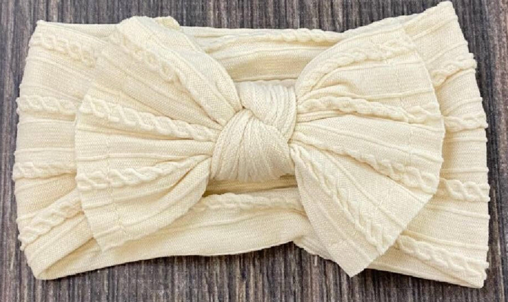 Cable Knit Bow Headband