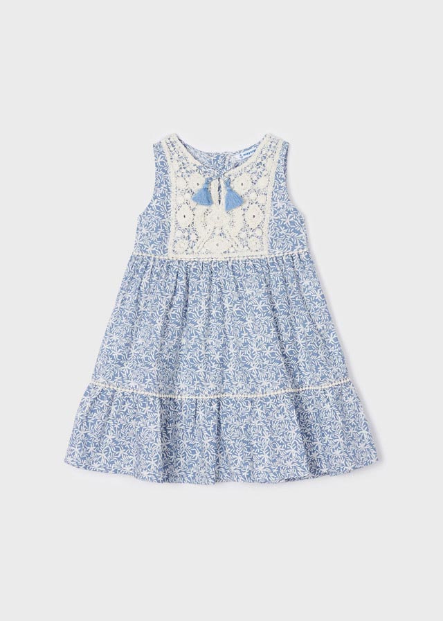 Porcelain Blue Crochet Dress