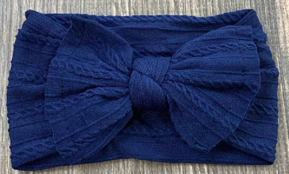 Cable Knit Bow Headband