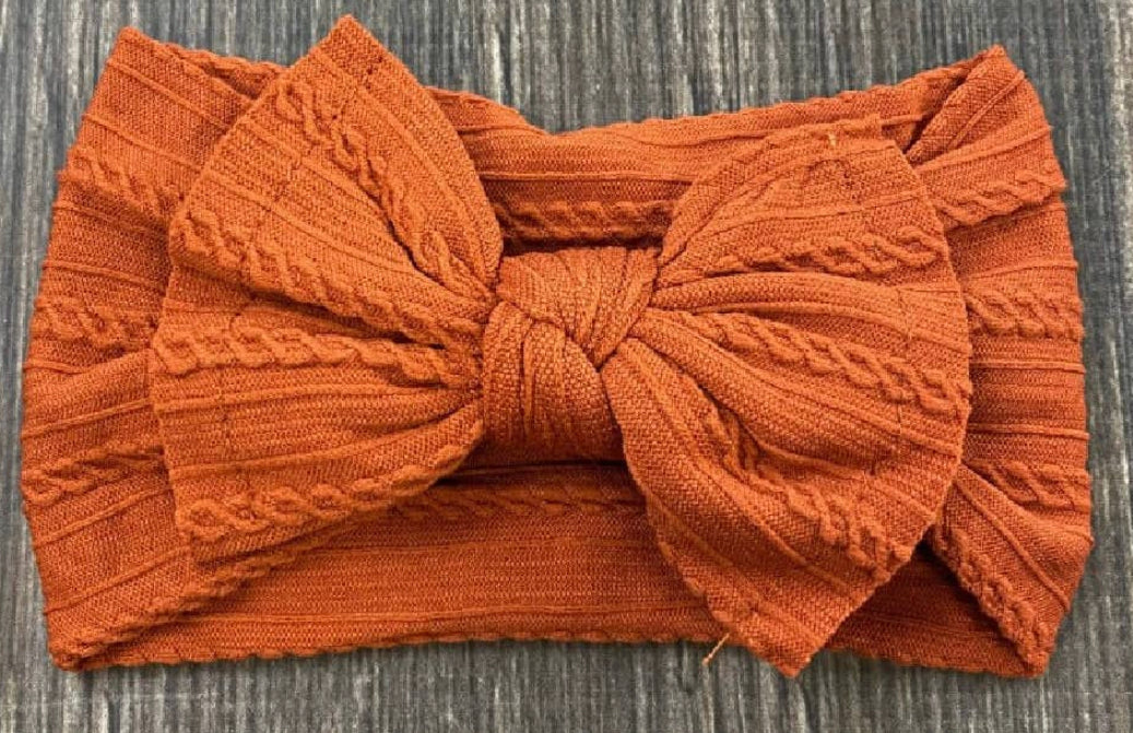 Cable Knit Bow Headband