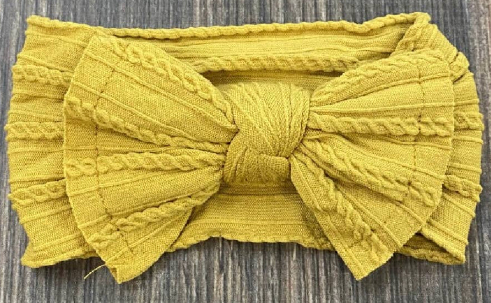 Cable Knit Bow Headband