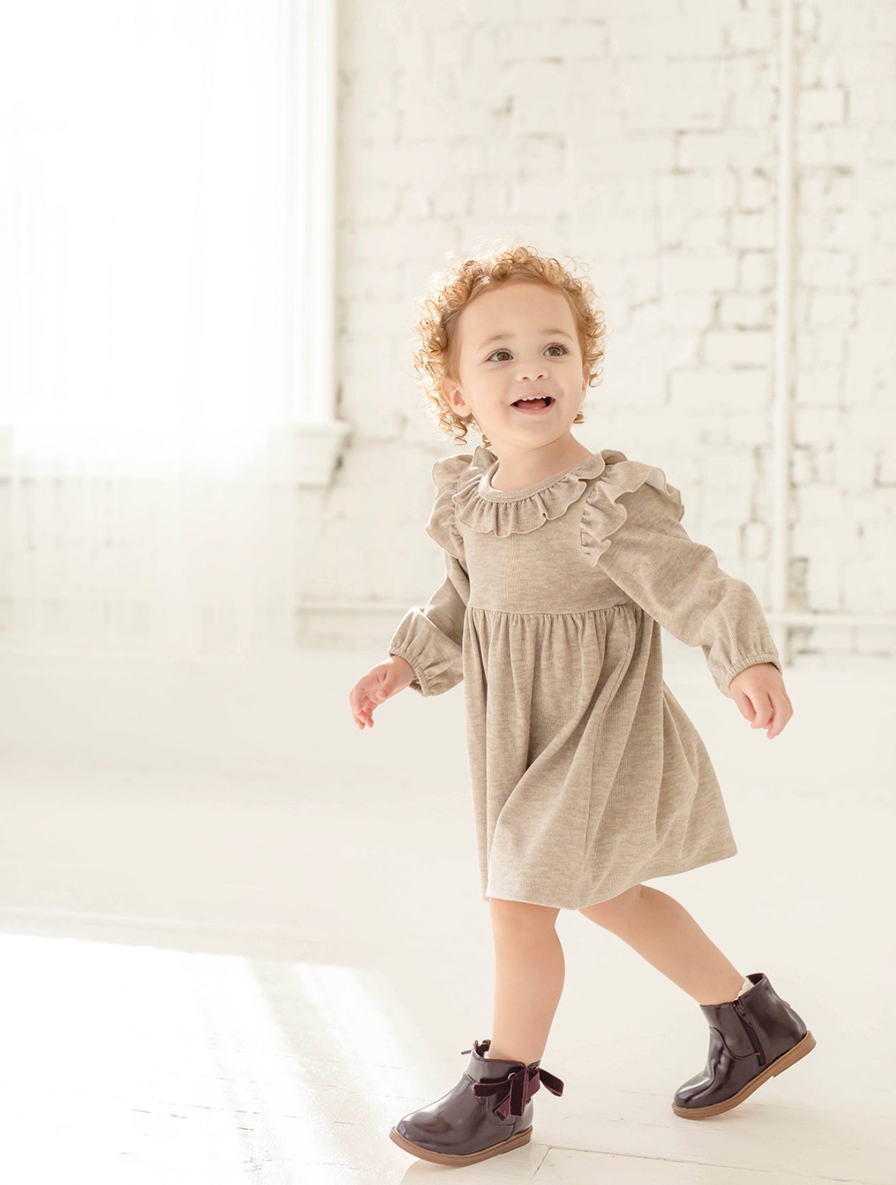 Cinnamon Oatmeal Knit Dress-Mabel & Honey