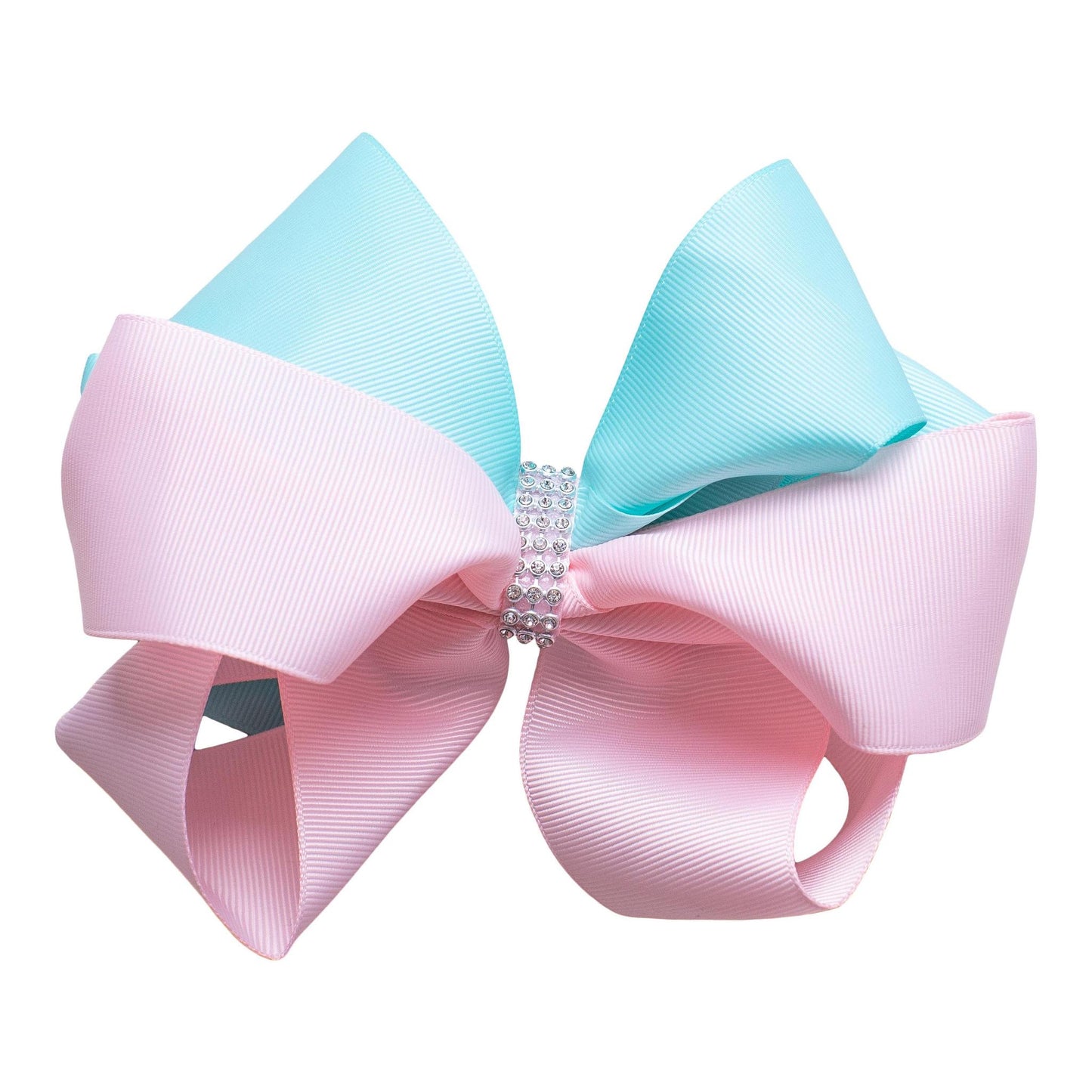 Hair Bow-Rhinestone Medium Double Stack