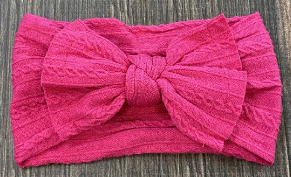 Cable Knit Bow Headband