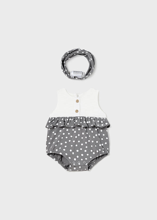 Polka Dot Romper with Headband