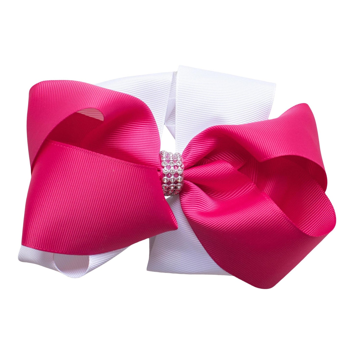 Hair Bow-Rhinestone Medium Double Stack