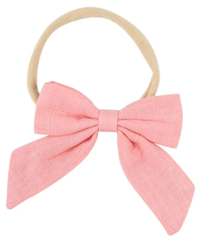 Hand Tied Bow Nylon Headband