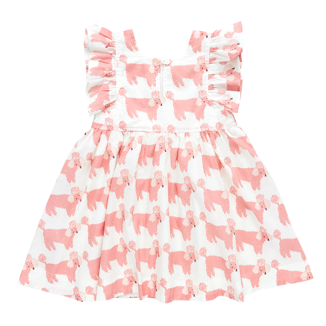 Girls Elsie Dress - Poodle Party