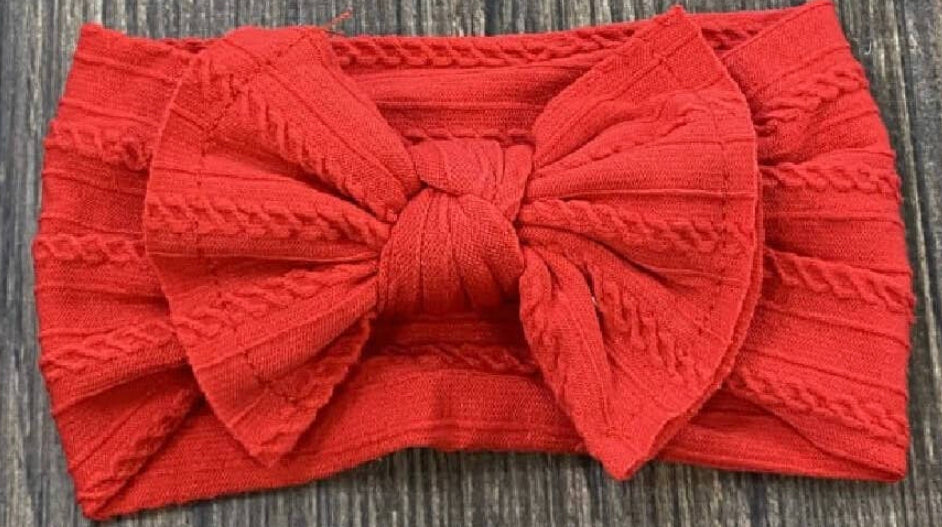 Cable Knit Bow Headband