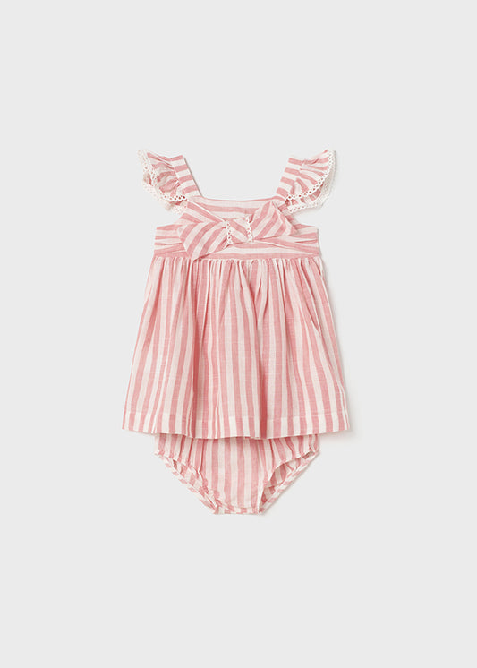 Blush Printed Dress with Diaper Cover