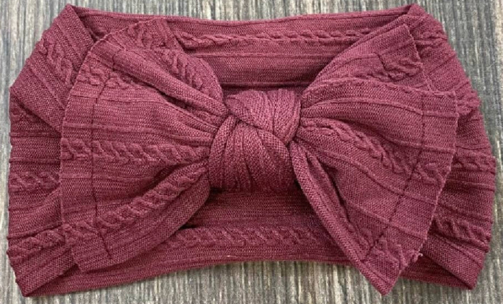 Cable Knit Bow Headband