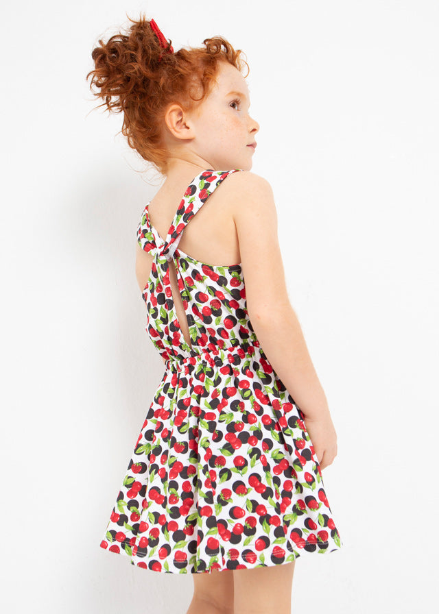 Cherry & Strawberry Printed Cotton Dress