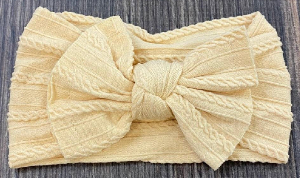 Cable Knit Bow Headband