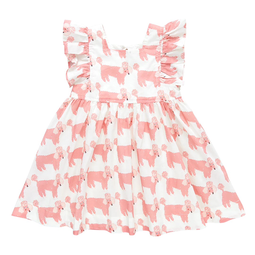 Girls Elsie Dress - Poodle Party