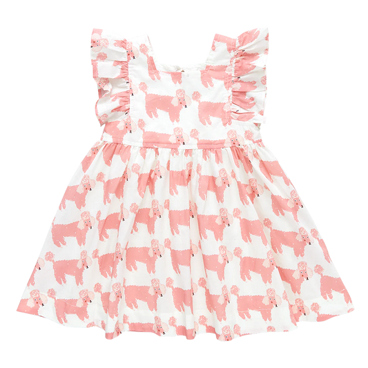 Girls Elsie Dress - Poodle Party