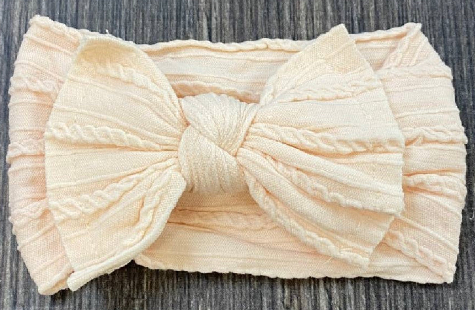 Cable Knit Bow Headband