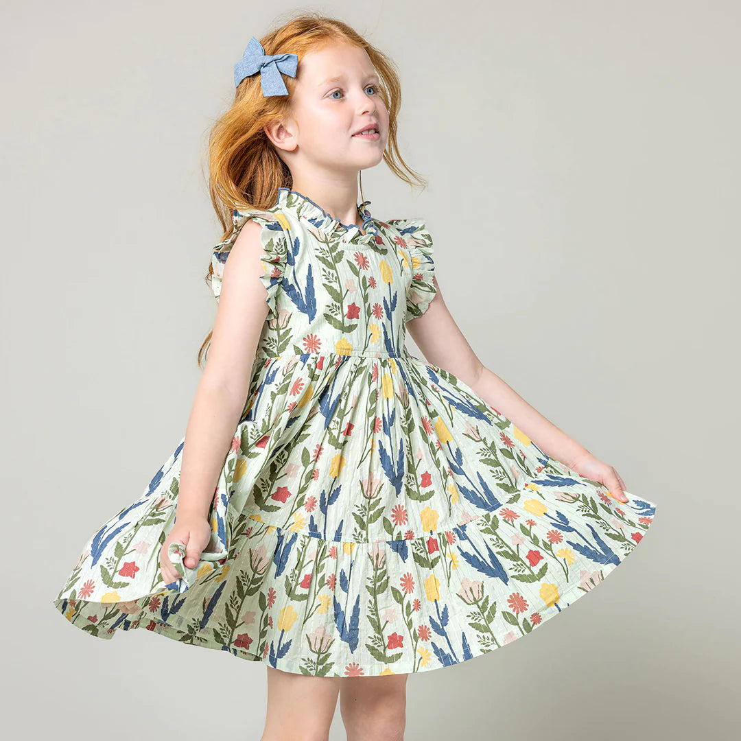 Girls Jennifer Dress - Paper Floral