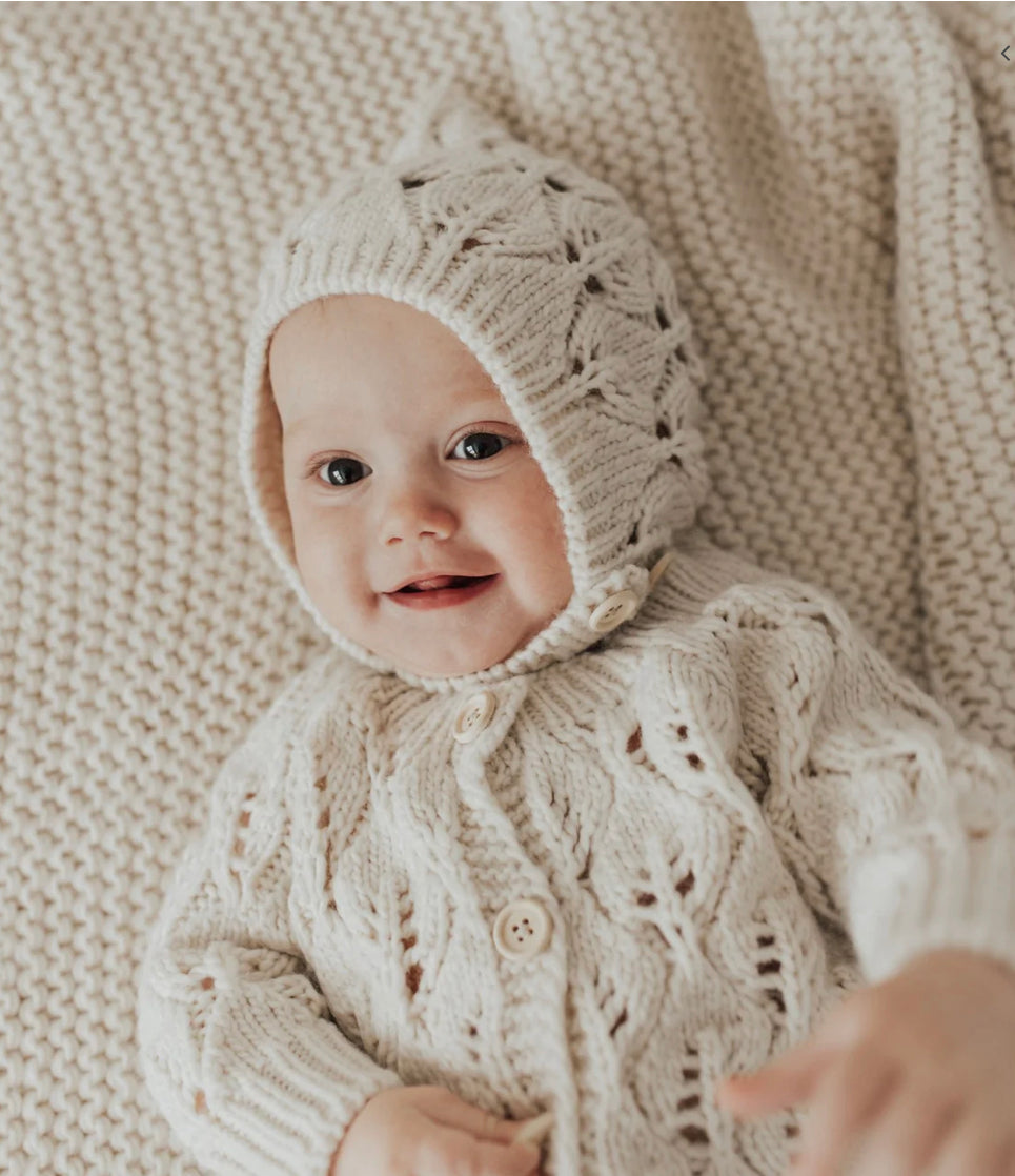 Leaf Lace Bonnet-Natural