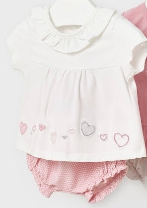 Sustainable Cotton White Heart Shirt 2-Piece Set