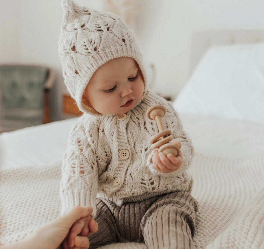 Leaf Lace Bonnet-Natural