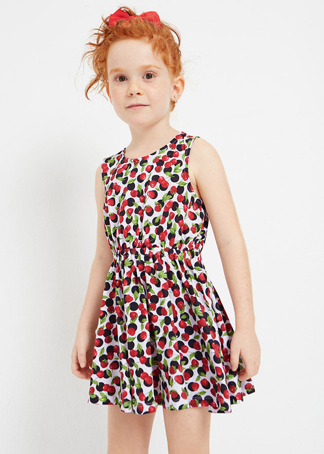 Cherry & Strawberry Printed Cotton Dress