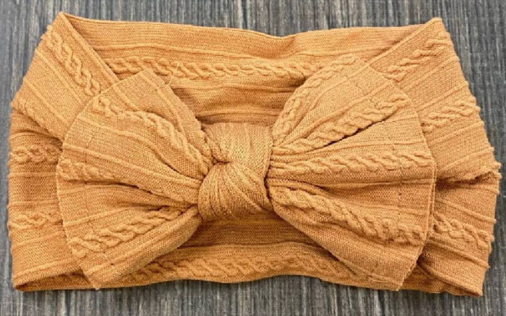 Cable Knit Bow Headband